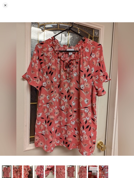 Liz Claiborne Tops - Liz Claiborne Coral Floral Blouse NWOT
